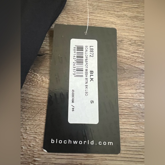 Bloch World Black Scallop & Polka Dot Mesh Leotard Dance Gymnastics Size Small - Picture 3 of 6